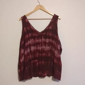 Torrid red and pink tie dye tank top size 4